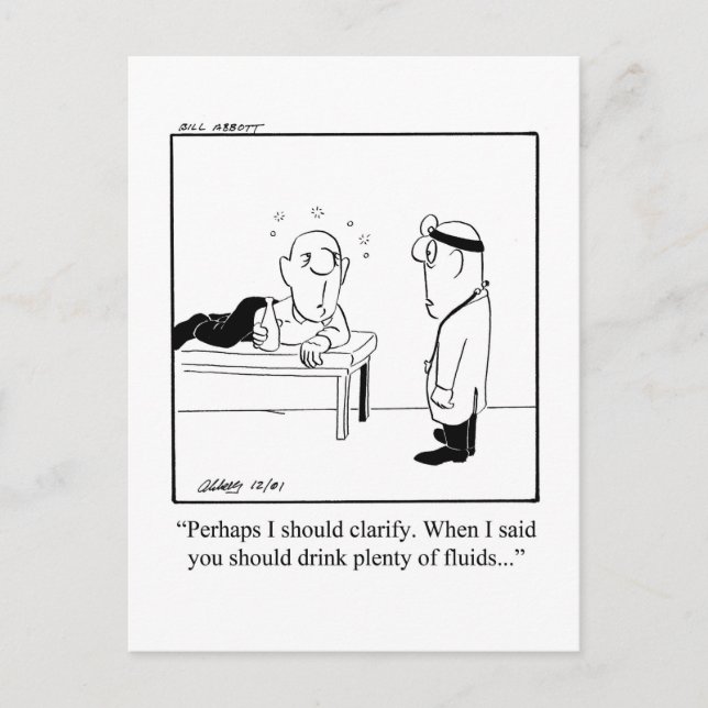 Roligt Hälsa-bra Humor Postkort Vykort (Framsida)