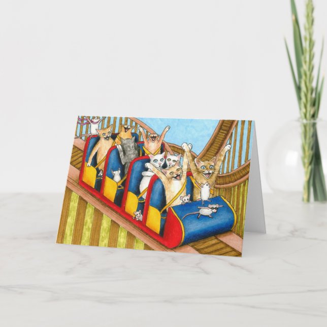 Roligt hälsningkort för katt 385 kort (Framsida)