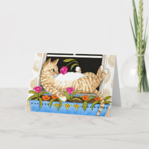 Roligt hälsningkort för katt 451 kort