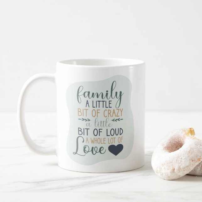 Roligt Hand Lettered Färg Editable Family Quote Kaffemugg (Med munk)