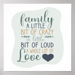 Roligt Hand Lettered Färg Editable Family Quote Poster