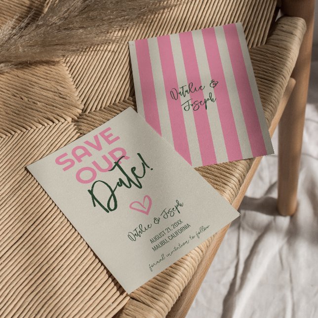 Roligt Handskriven Whimsical Pastel Summer Bröllop Spara Datumet (Skapare uppladdad)