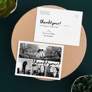 Roligt Handwrite 4 Photo Collage Tack Postcard Vykort