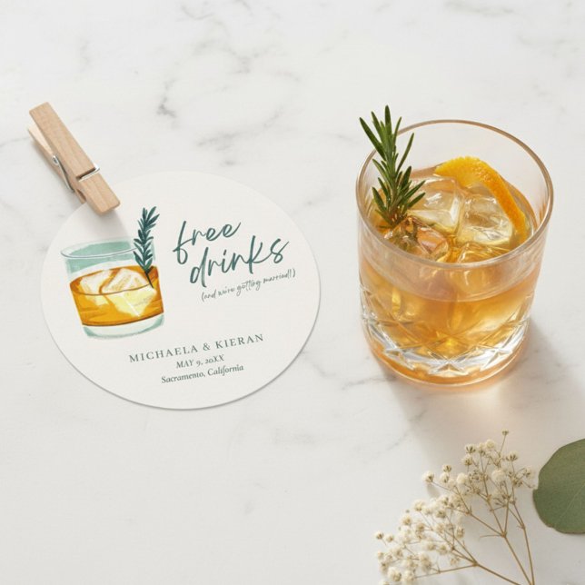 Roligt hantverkscocktailbröllop Spara datumet (Funny Craft Cocktail Wedding Save The Date)