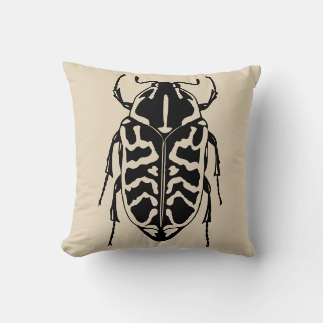 Roligt Happy halloween Beetle Insekt Kudde (Framsida)