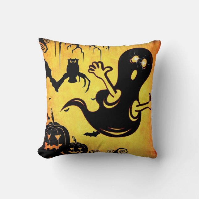 Roligt Happy halloween Bus eller godis med Spindel Kudde (Framsida)