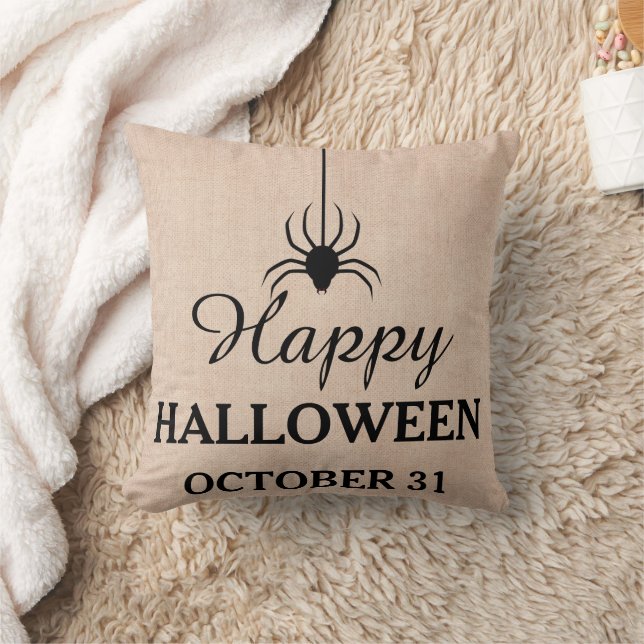 Roligt Happy halloween Oktober 31a Spider Kudde (Filt)