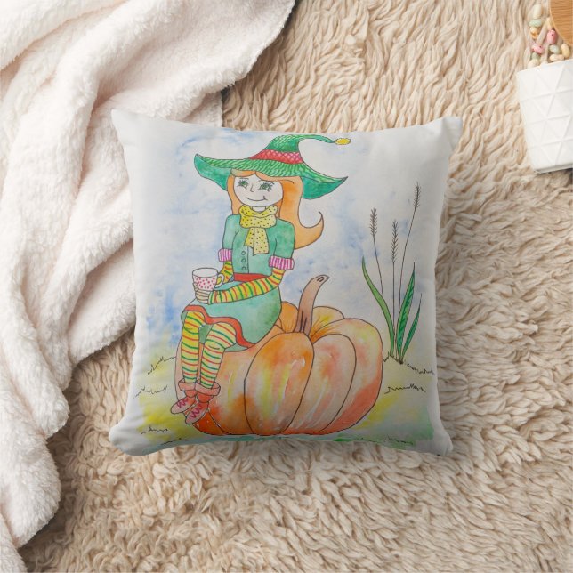 Roligt Happy halloween Pumpkin-Kråka Kudde (Filt)