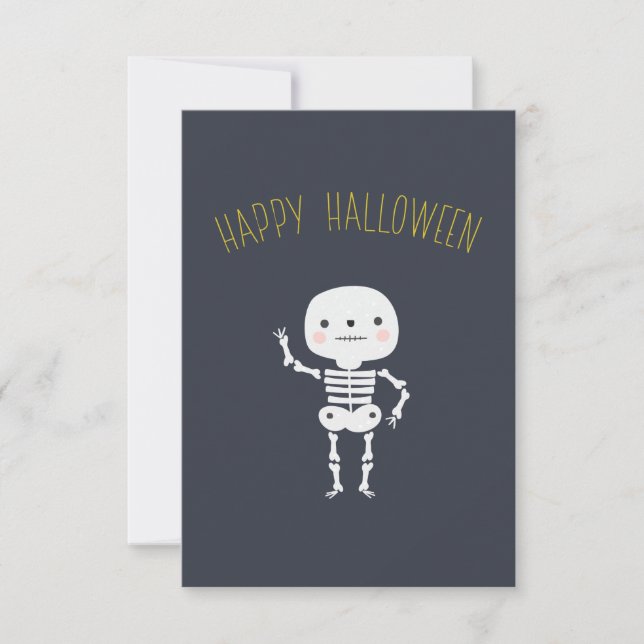 Roligt "Happy halloween" Skeleton Anpassningsbar (Framsida)