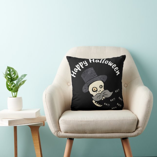 Roligt Happy halloween Skull Kudde (Stol)