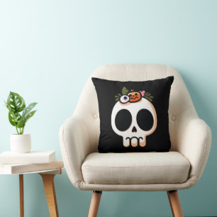 Roligt Happy halloween Skull Kudde