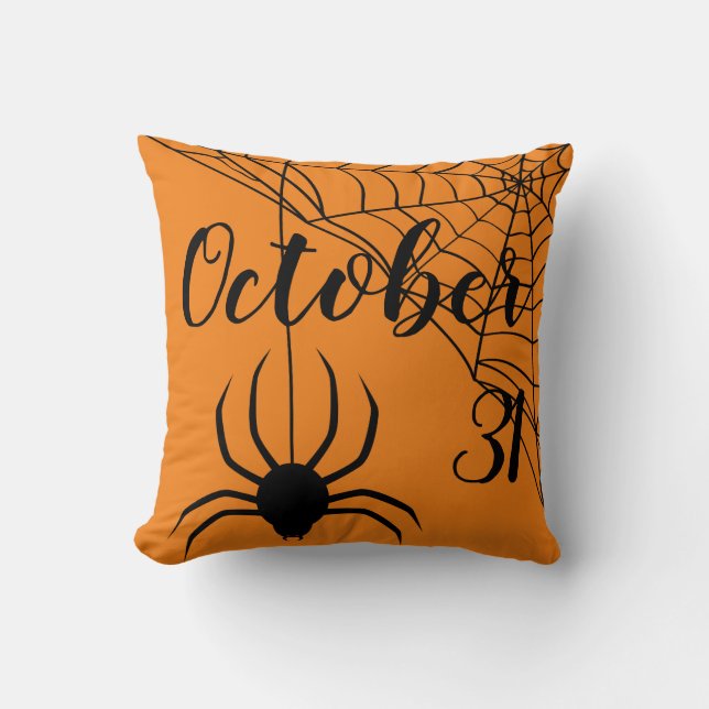 Roligt Happy halloween Spider-Oktober 31a Kudde (Framsida)