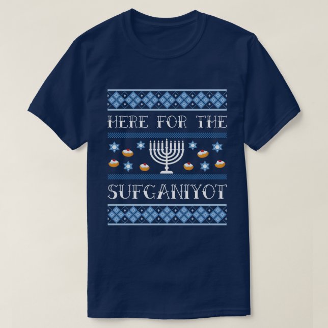 Roligt här för de Sufganiyot Hanukkah donutsna T Shirt (Design framsida)