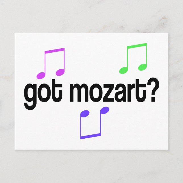 Roligt Har Mozart Music Gift Vykort (Framsida)