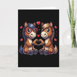 Roligt Häst Hjärttecken Valentine Häst Kvinnor Män Kort