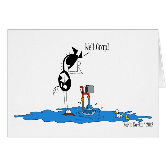 Roligt hästtecknadkort hälsningskort (Framsidan Horizontal)