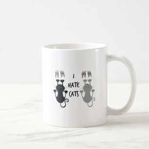 Roligt "hatar jag katter ", kaffemugg