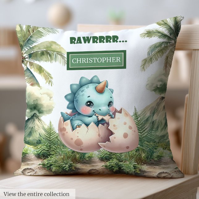 Roligt Hatching snart Baby Dinosaur Baby Pillow Gi Kudde (Fun Hatching Soon Baby Dinosaur Baby Pillow Gift)