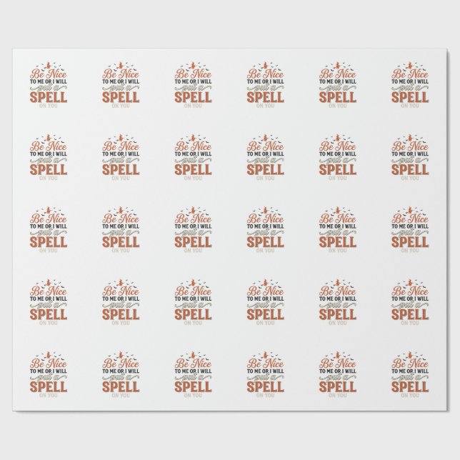 Roligt häxformelcitat Halloween Vector Design_1 Presentpapper (Platt)