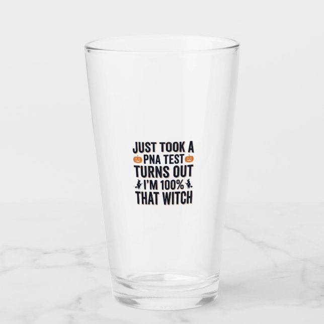 Roligt Häxtest Halloween Citat Vektor Design_1 Glaskopp (Framsida)