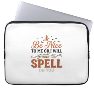 Roligt häxtrollformulär Halloween Vector Design_1 Laptop Fodral