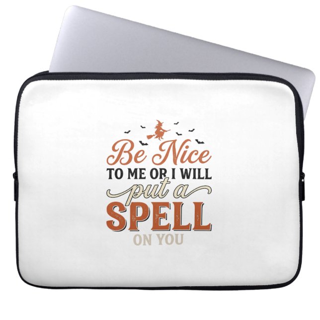 Roligt häxtrollformulär Halloween Vector Design_1 Laptop Fodral (Framsidan)