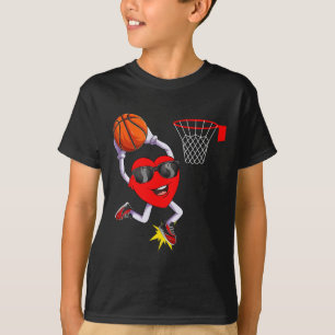 Roligt Heart Dunking Basketball Sport Älskare Vale T Shirt