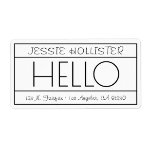 Roligt "Hej" Returadress - vit och svart frakt Fraktsedel