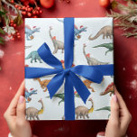 Roligt Helgdag Dinosaur Watercolor mönster Presentpapper<br><div class="desc">Den här designen kan vara personlig genom att välja det andra alternativet för anpassning. Du kan också överföra till andra objekt. Kontakta mig på colorflowcreations@gmail.com eller använda alternativet chatta överst på sidan om du vill ha den här designen på en annan produkt eller behöver hjälp. Se mer av mina design...</div>