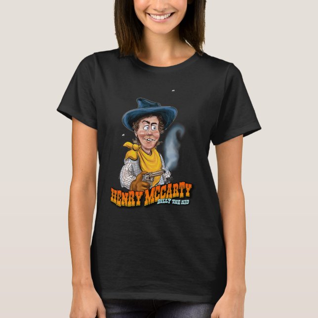 Roligt Henry McCarty AKA Billy the Kid T Shirt (Framsida)