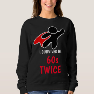 Roligt Hero Black, White Red "Överlevt 60:e gången T Shirt