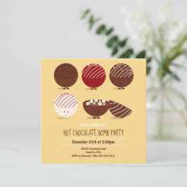 Roligt Hett Chocolate Bomb Party Inbjudningar