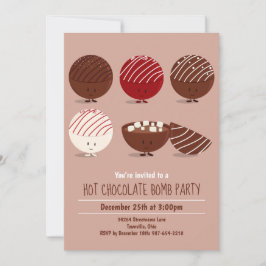 Roligt Hett Chocolate Bomb Party Inbjudningar