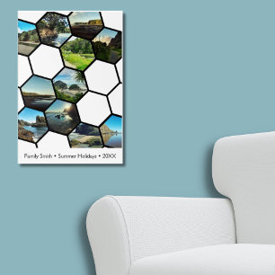 Roligt Hexagon-Shaped Anpassningsbar Family Vacati Poster