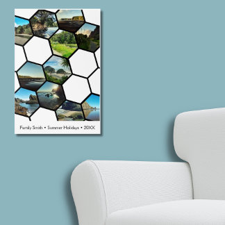 Roligt Hexagon-Shaped Anpassningsbar Family Vacati Poster