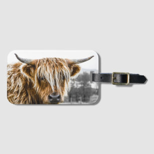 Roligt Highland Cow-bagagemärkning Bagagebricka