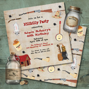 Roligt Hillbilly-fest-inbjudan Inbjudningar