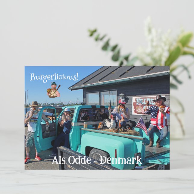 Roligt HillBilly Grill Danmark Greeting Card! Julkort (Stående Fram)