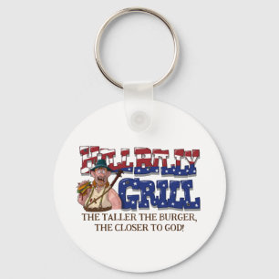 Roligt HillBilly Grill Danmark Keychain! Nyckelring
