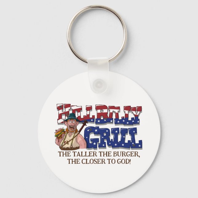 Roligt HillBilly Grill Danmark Keychain! Nyckelring (Framsida)