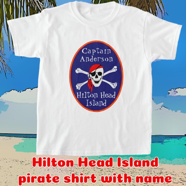 Roligt Hilton Head Island Pirat med Namn Child's T Shirt (Skapare uppladdad)
