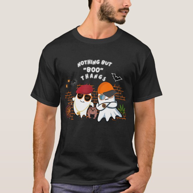 Roligt Hiphop Halloween Nuthing men boo thangons T Shirt (Framsida)