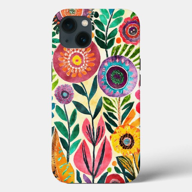 Roligt Hippie Flower mönstrad (Baksida)