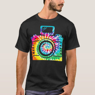 Roligt Hippie Rainbow Retro Camera Tie Dye Photogr T Shirt