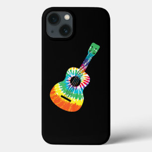 Roligt Hippie Rainbow Tie Dye Acoustic Guitar Prem