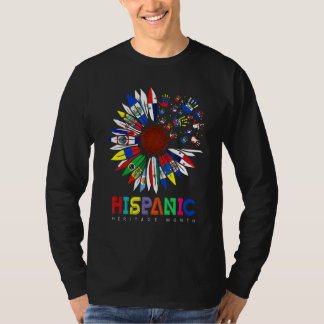Roligt Hispanic Heritage Month Latino Land Flaggor T Shirt