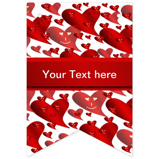 roligt, hjärta, hjärta, rött, kärlek, valentin, gl vimplar (Trettonde flaggan)