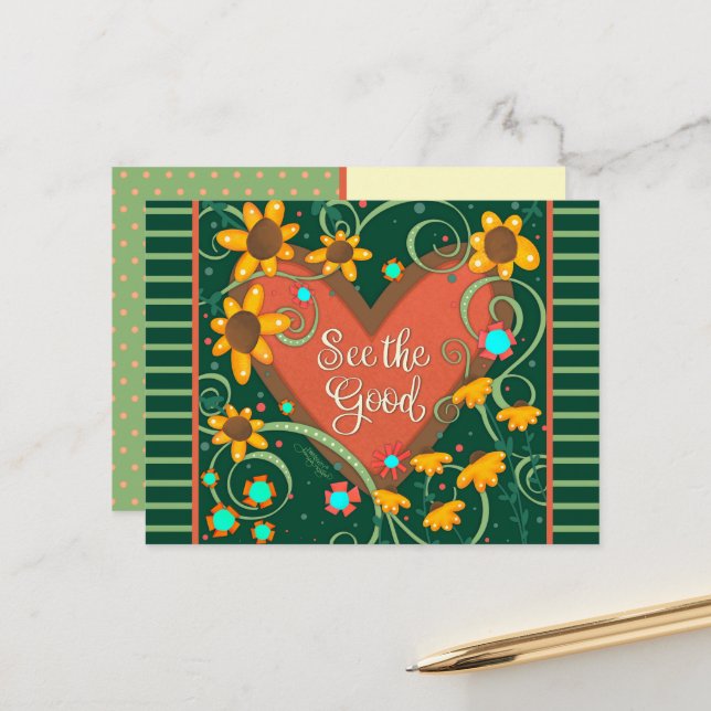 Roligt Hjärta Se Bra offertstimulans Vykort (Fram/Back In Situ)