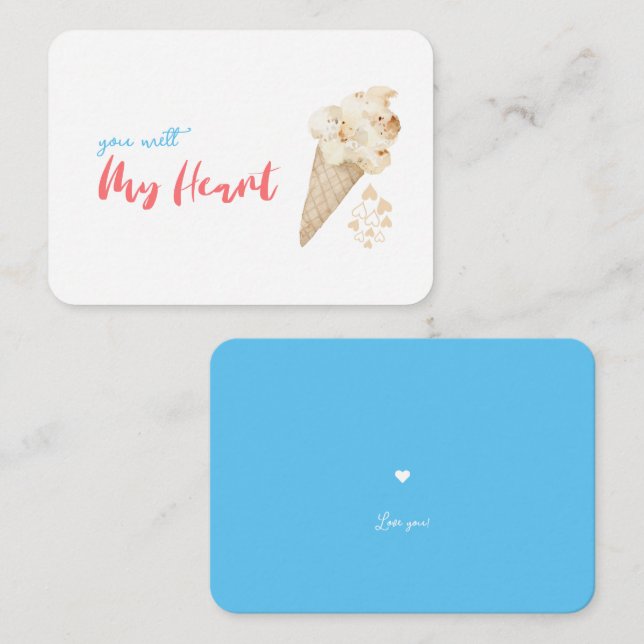 Roligt hjärtansdags glass-joke-kort anteckningskort (Fram/baksida)