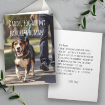 Roligt hjärtligt fadersdagsmeddelande från hunden